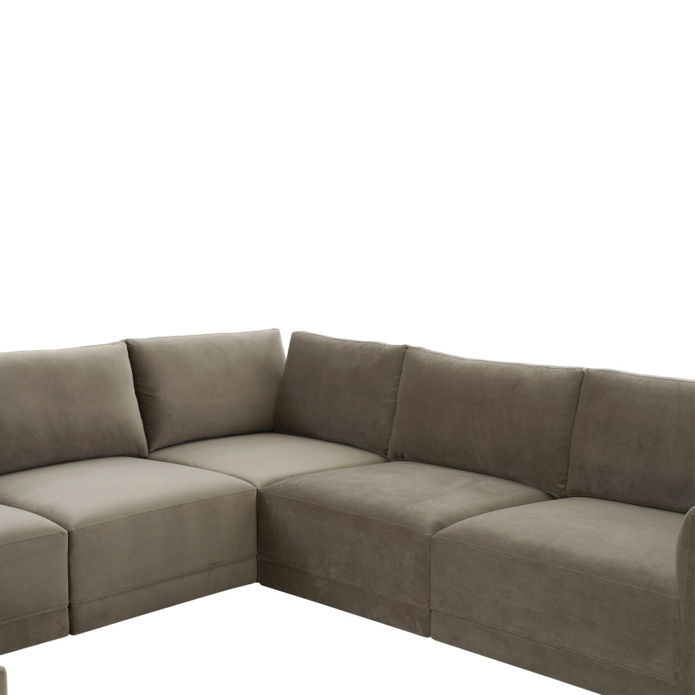 Willow Taupe Modular Large Chaise Sectional   Transitional   Sectional Sofas   by First of a Kind USA Inc  Houzz