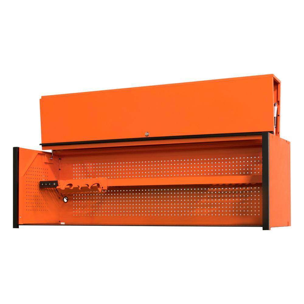 Extreme Tools DX Series 72 in. 0-Drawer Triple Bank Hutch in Orange with Black Handle DX722101HCORBK