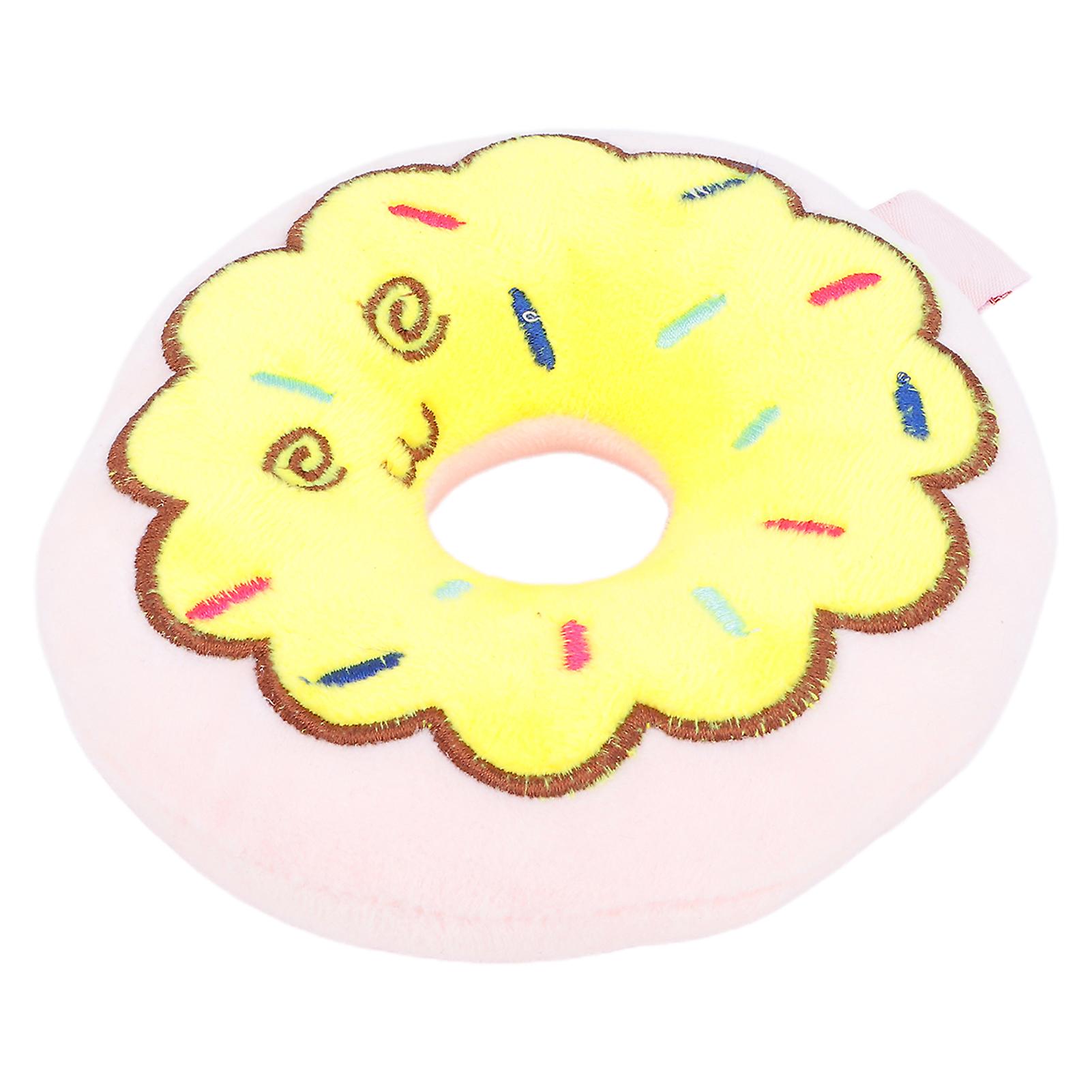 Dog Squeaky Toy Stuffed Bite Resistant Donuts Pet Toy Soft Plush Toy For Dogs Petspink