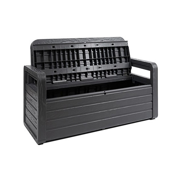 Toomax Foreverspring Uv Weather Defiant Lockable Box Chest Bench For Outdoor Pool Patio Furniture And Deck Storage Bin 70 Gallon Anthracite