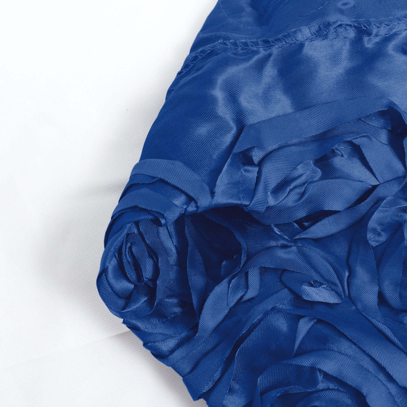 Royal Blue Satin Rosette Backdrop Drape Curtain, Photo Booth Event Divider Panel - 8ftx8ft