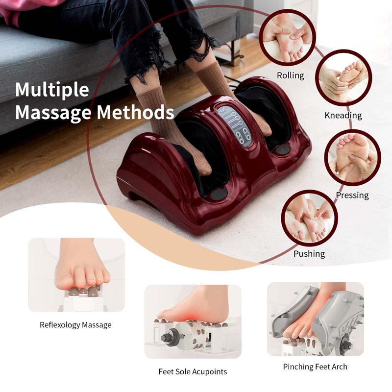 Electric Shiatsu Foot Massager with High-Intensity Rollers, Machine Massage for Feet Leg Calf Ankle, Nerve Pain Therapy