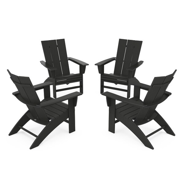 POLYWOOD 4Piece Modern Curveback Adirondack Conversation Set