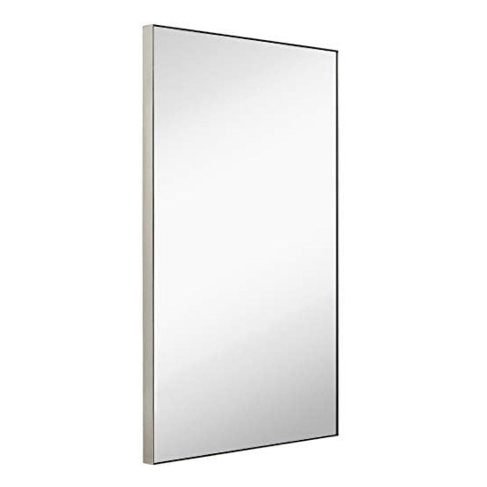 Contemporary Brushed Metal Wall Mirror  (24