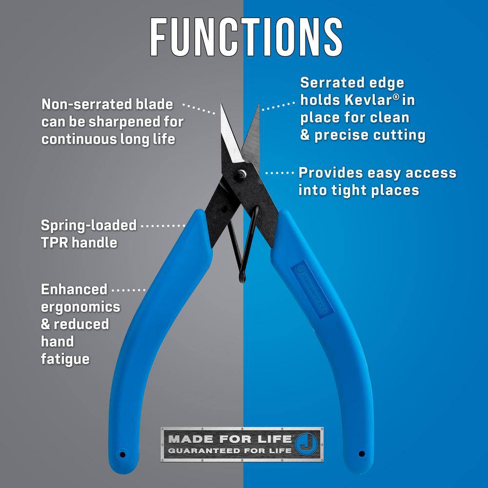 JONARD TOOLS Flush Cut Kevlar and Wire Cutters JIC-190