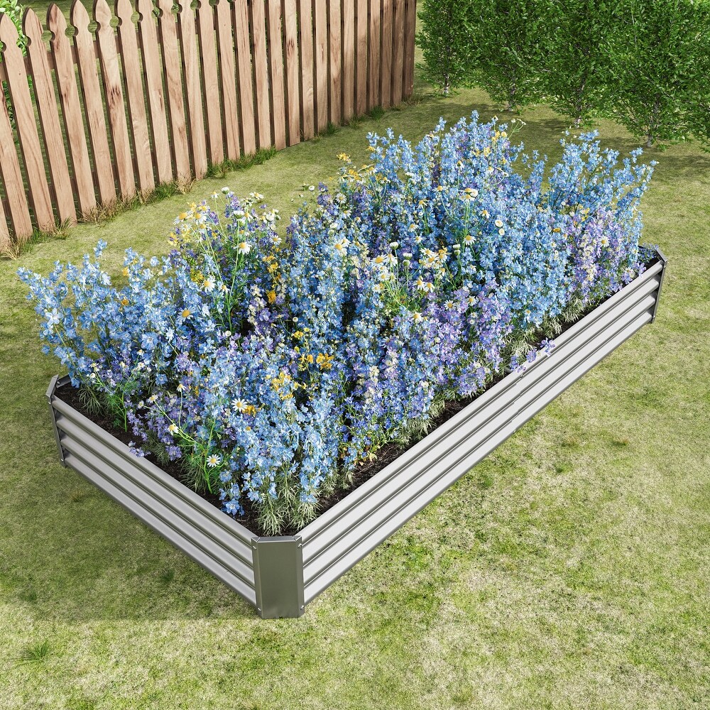 Raised Garden Bed Kit  Metal Raised Bed for Flower Planters  Vegetables Herb Black