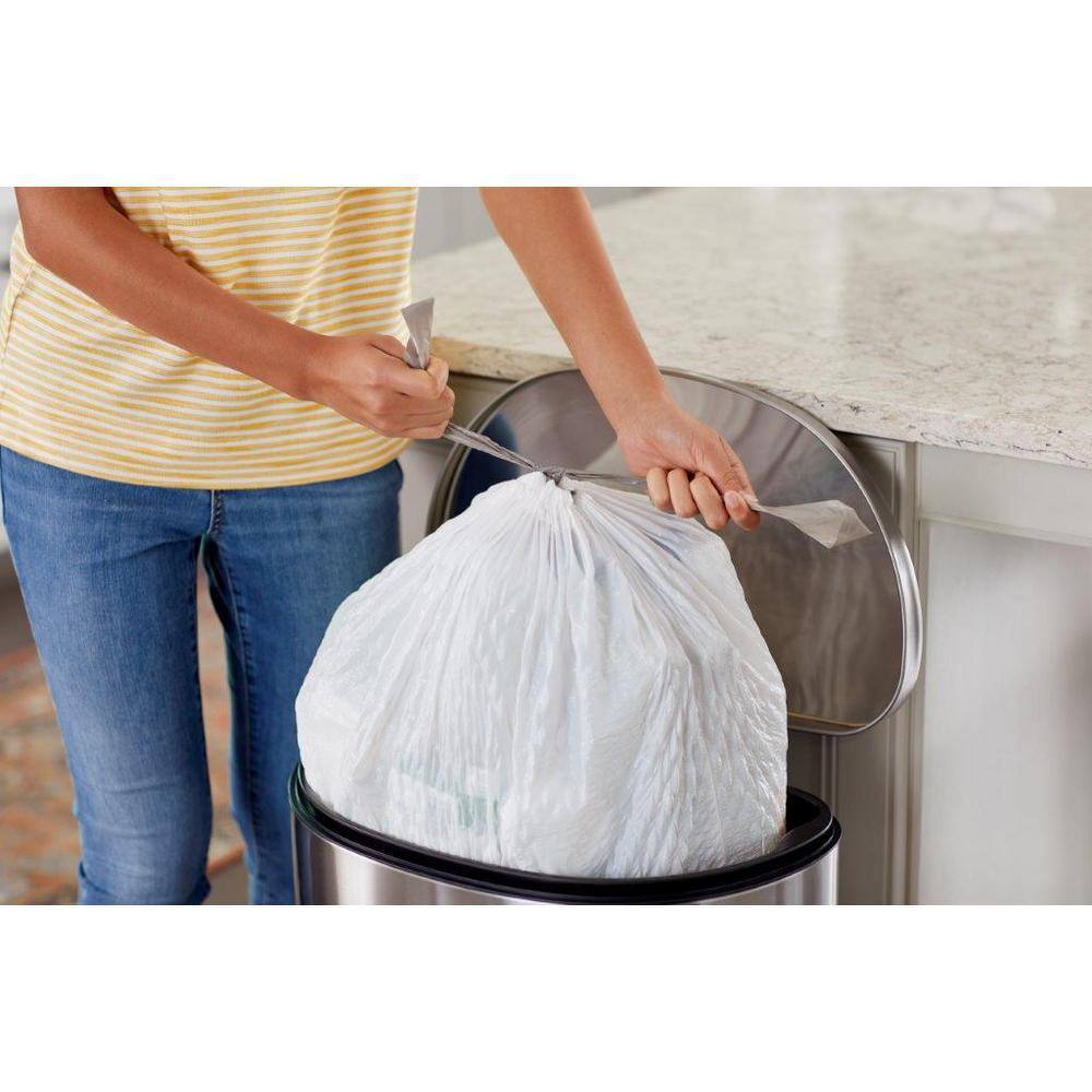 HDX 13 Gallon White Fresh Scent Drawstring Trash Bags (50-Count) HDX13GDSFRESH50