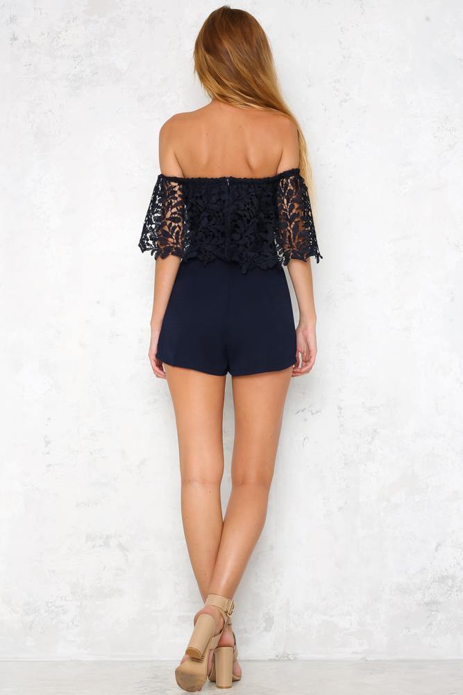 Hang Tight Romper Navy