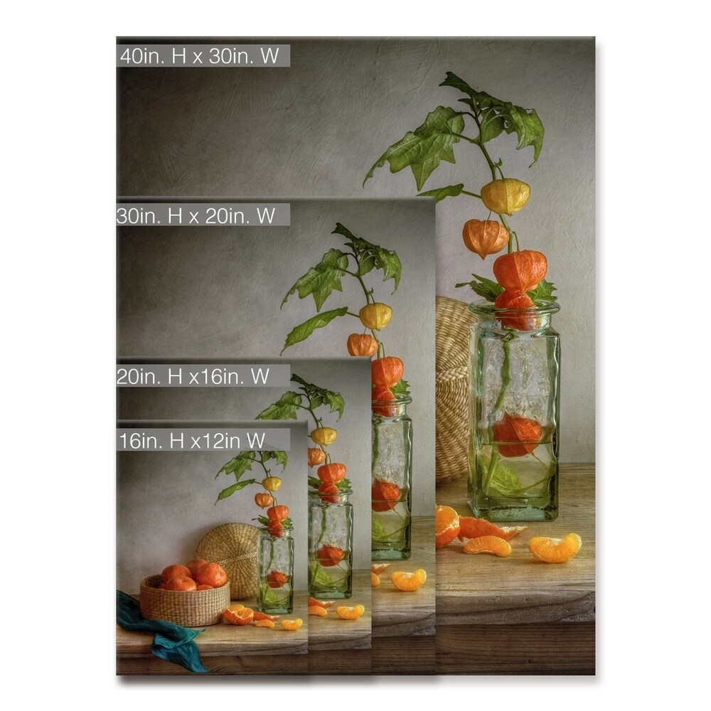 Still Life with Clementines' Kitchen Wrapped Canvas Wall Art