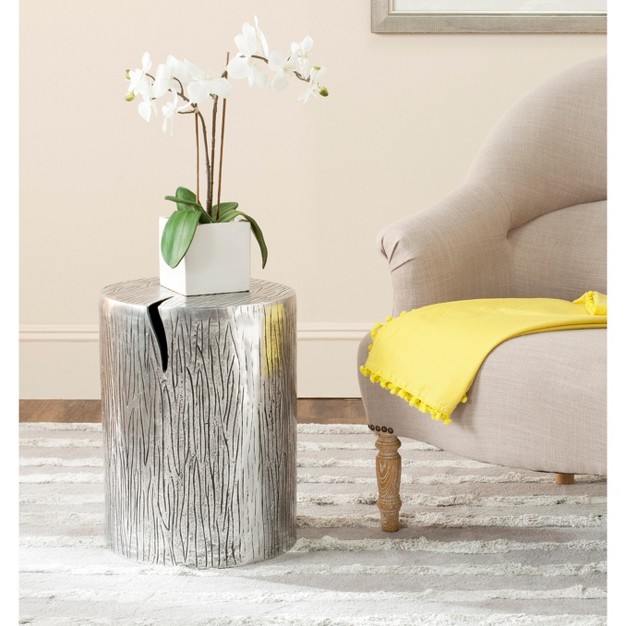 Forrest Metal Table Stool Silver Safavieh