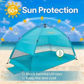 Alvantor TEAL 79 in. x 47 in. x 53 in. Instant Pop Up Portable Beach Tent Outdoor Sun Shelter Cabana UPF 50+ Carry Bag 7012