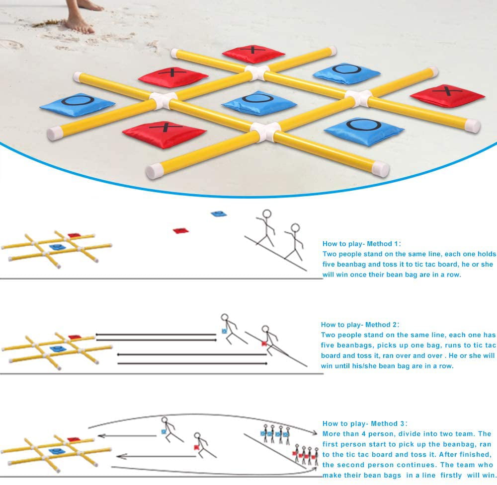 OTTARO Giant Tic Tac Toe Game，Outdoor Indoor Toss Game for Adults and Kids(3ft x 3ft)