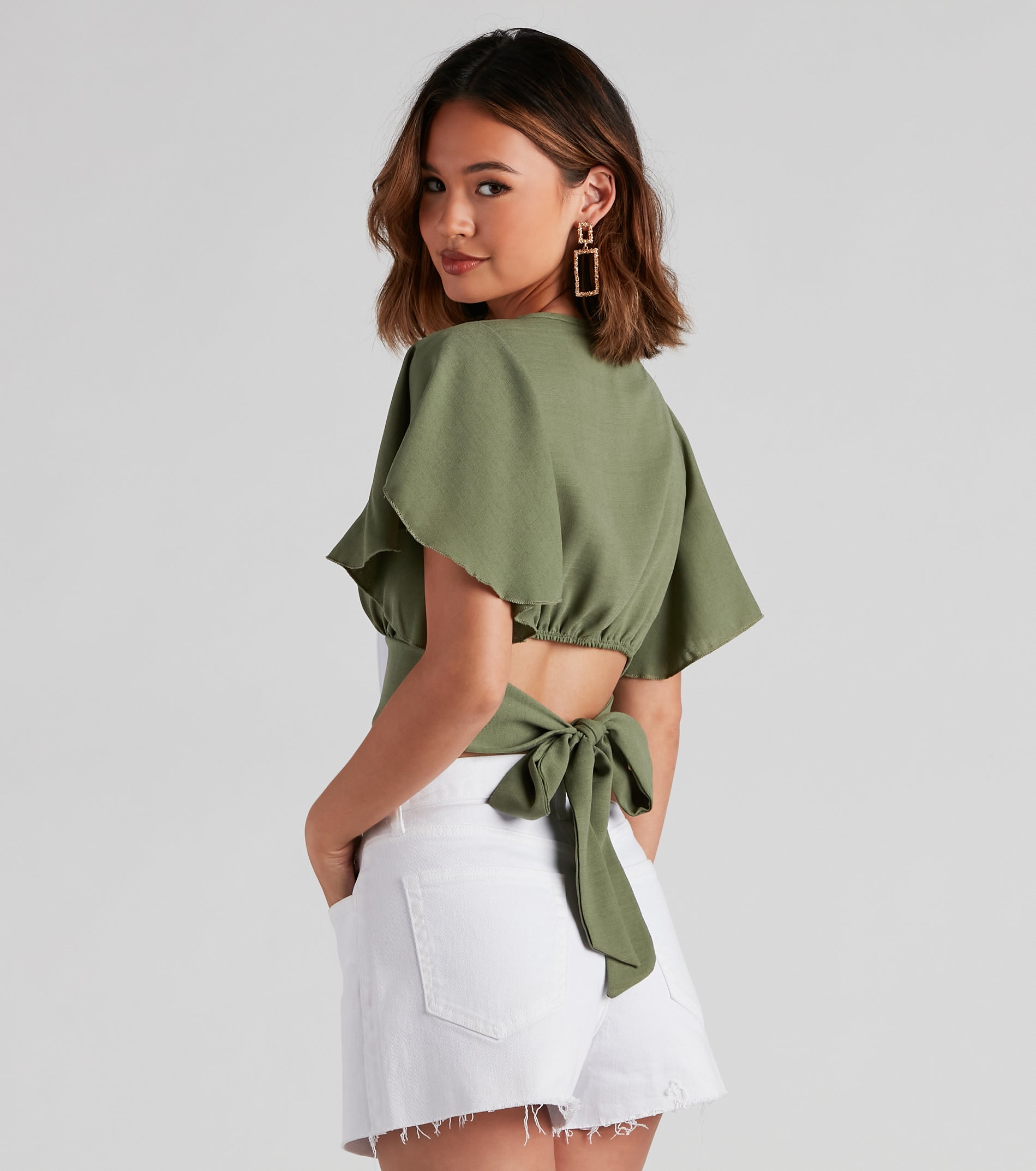 Flirt With Me Flutter Sleeve Top