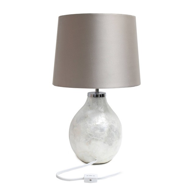 1 light Table Lamp With Fabric Shade White Simple Designs