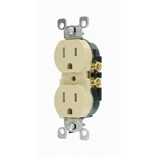 Leviton 15 Amp Tamper Resistant Duplex Outlet Ivory (10-Pack) M21-T5320-IMP