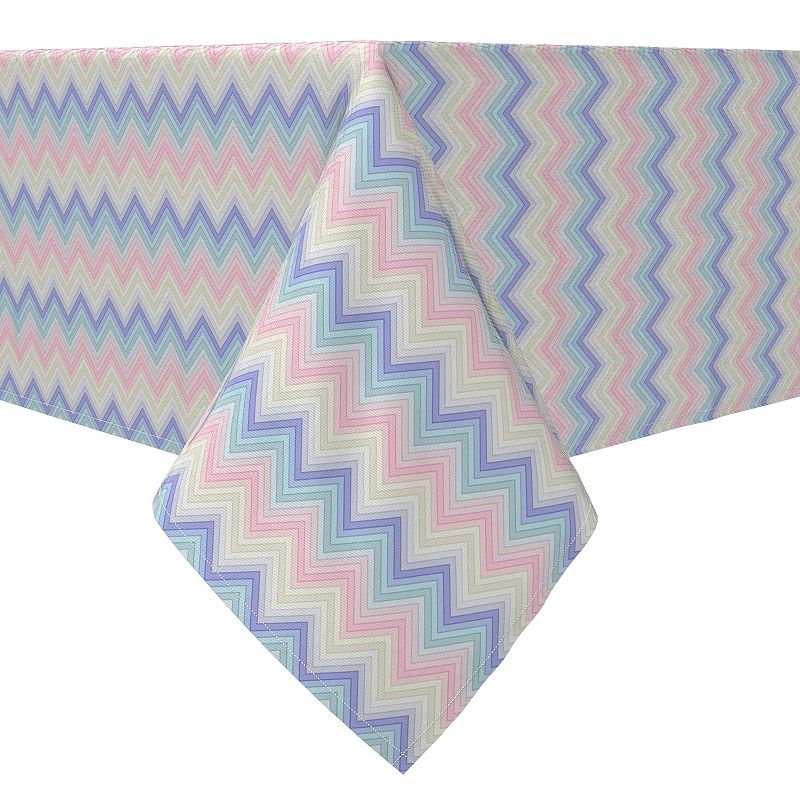 Square Tablecloth， 100% Cotton， 60x60， Pastel Chevron