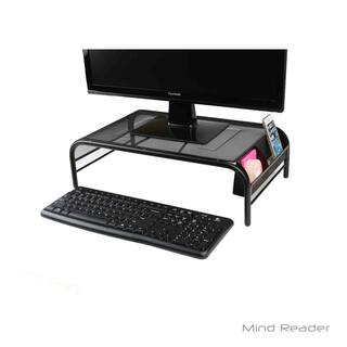 Mind Reader Metal Mesh Monitor Stand in Black MESHM-BLK