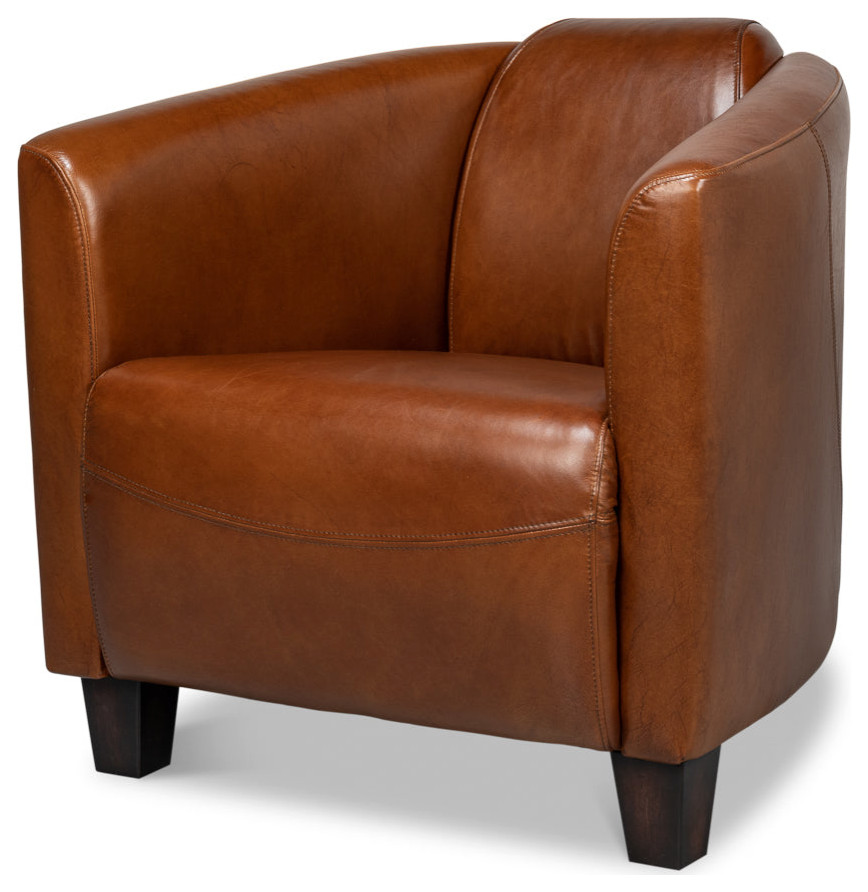 Mandy Arm Chair Retro Style Leather Club Chair   Eclectic   Armchairs And Accent Chairs   by Sideboards and Things  Houzz