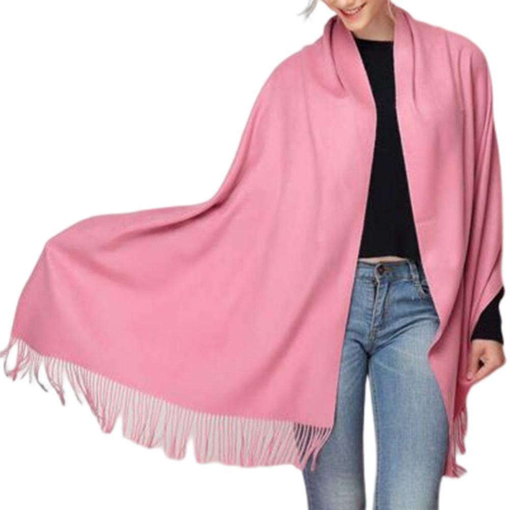 Women's Autumn Winter New Solid Color Scarf Long Warm Breathable Sweet Fashion Tassel Scarf