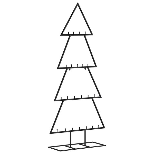 vidaXL Christmas Tree Modern Metal Ornament Tree Stand for Decoration Black