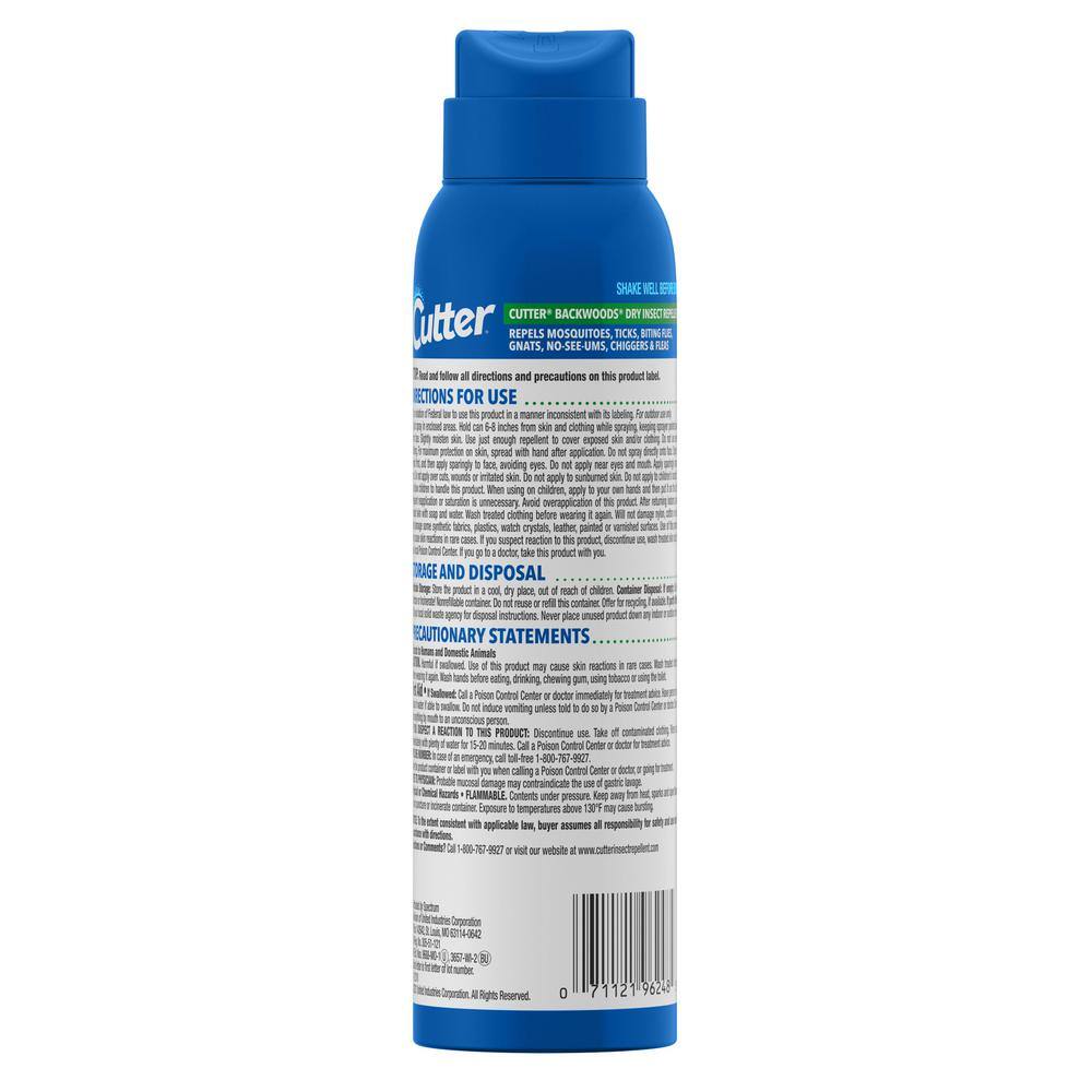 Cutter 4 oz. Dry Mosquito Insect and Repellent Aerosol Spray HG-96058-3