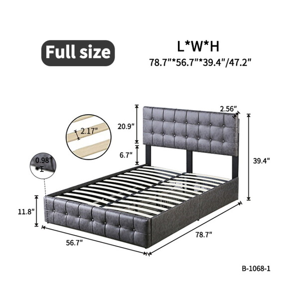 Full Size Platform Bed Frame with 4 Storage Drawer...