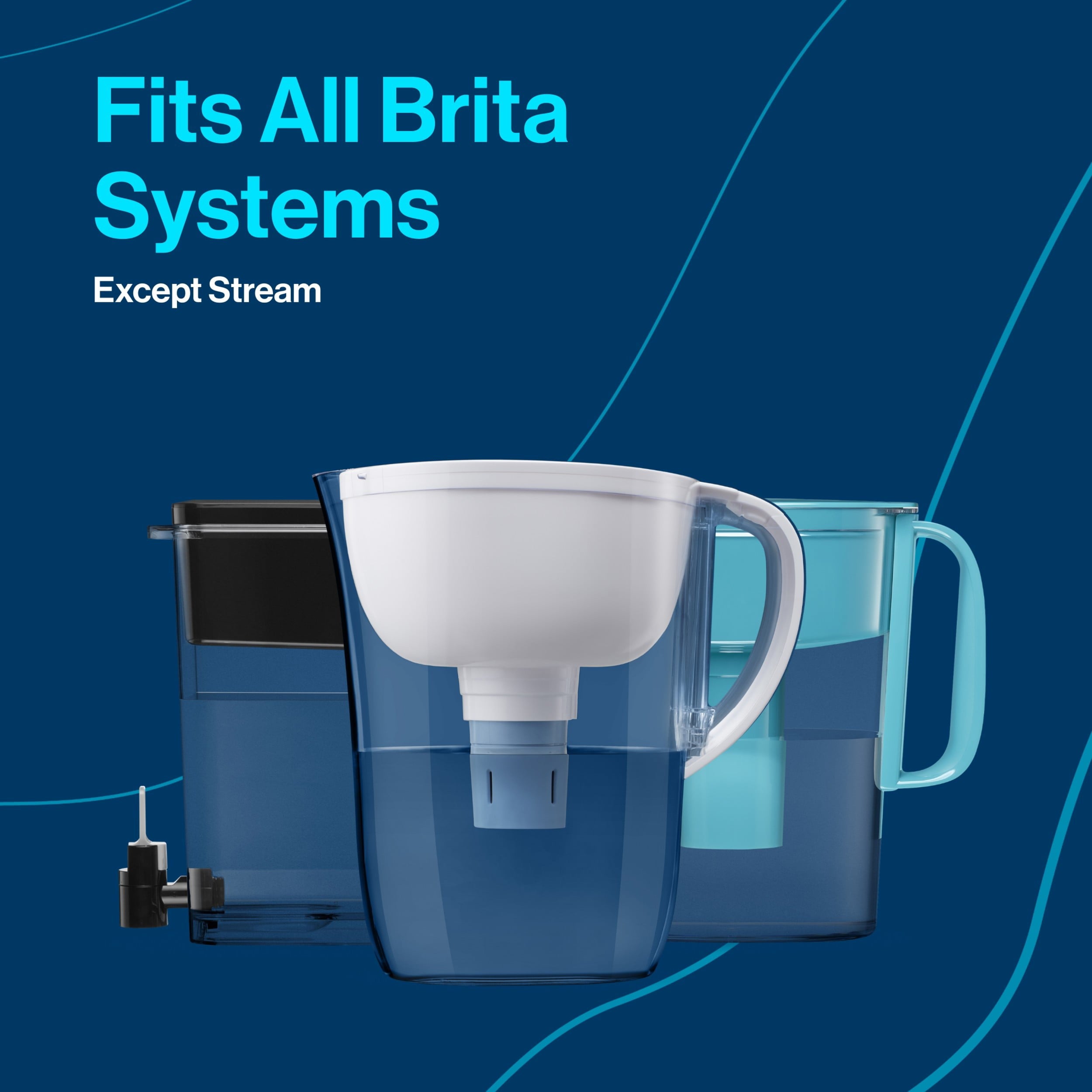 Brita Large 10 Cup Water Filter Pitcher with 1 Brita Elite Filter， Made Without BPA， Huron， Teal