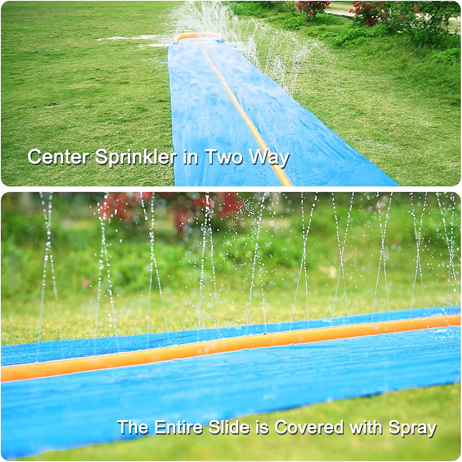 Lavinya Slip and Slide, 30Ft Extra Long Slip and Slide, Double Race Lawn Water Slides, for Outdoor with 2 Body boards Summer Water Toys, Big Slip and Slide for Kids & Adult