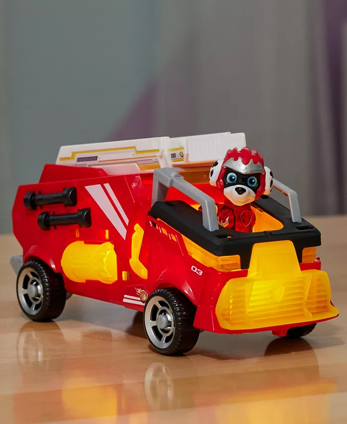 PAW Patrol The Mighty Movie  Firetruck Toy with Marshall Mighty Pups Action Figure