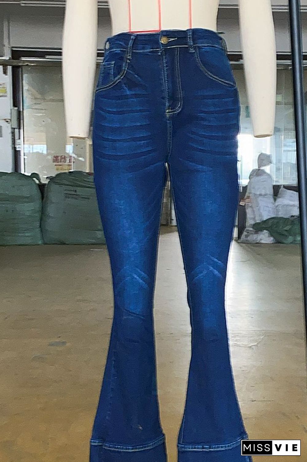 Vintage High Waist Stretch Flare Jeans Wholesale