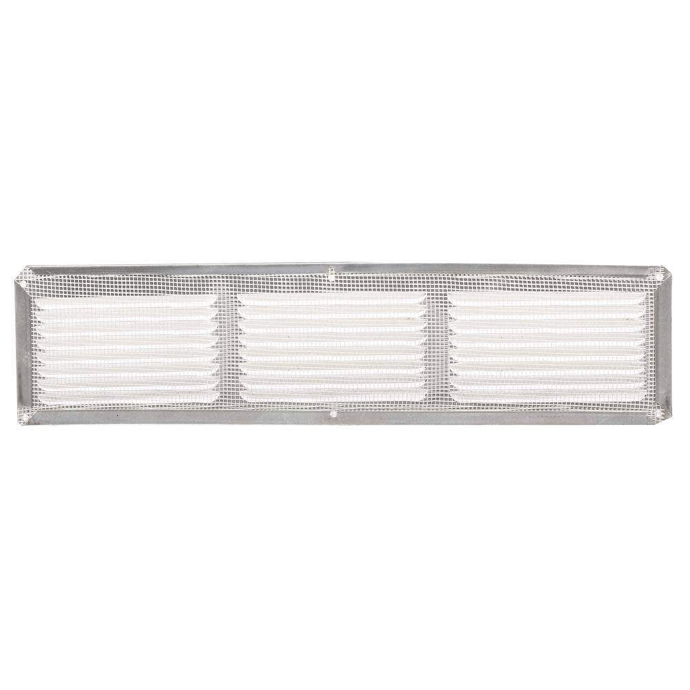 Master Flow 16 in. x 4 in. Aluminum Under Eave Soffit Vent in White EAC16X4W