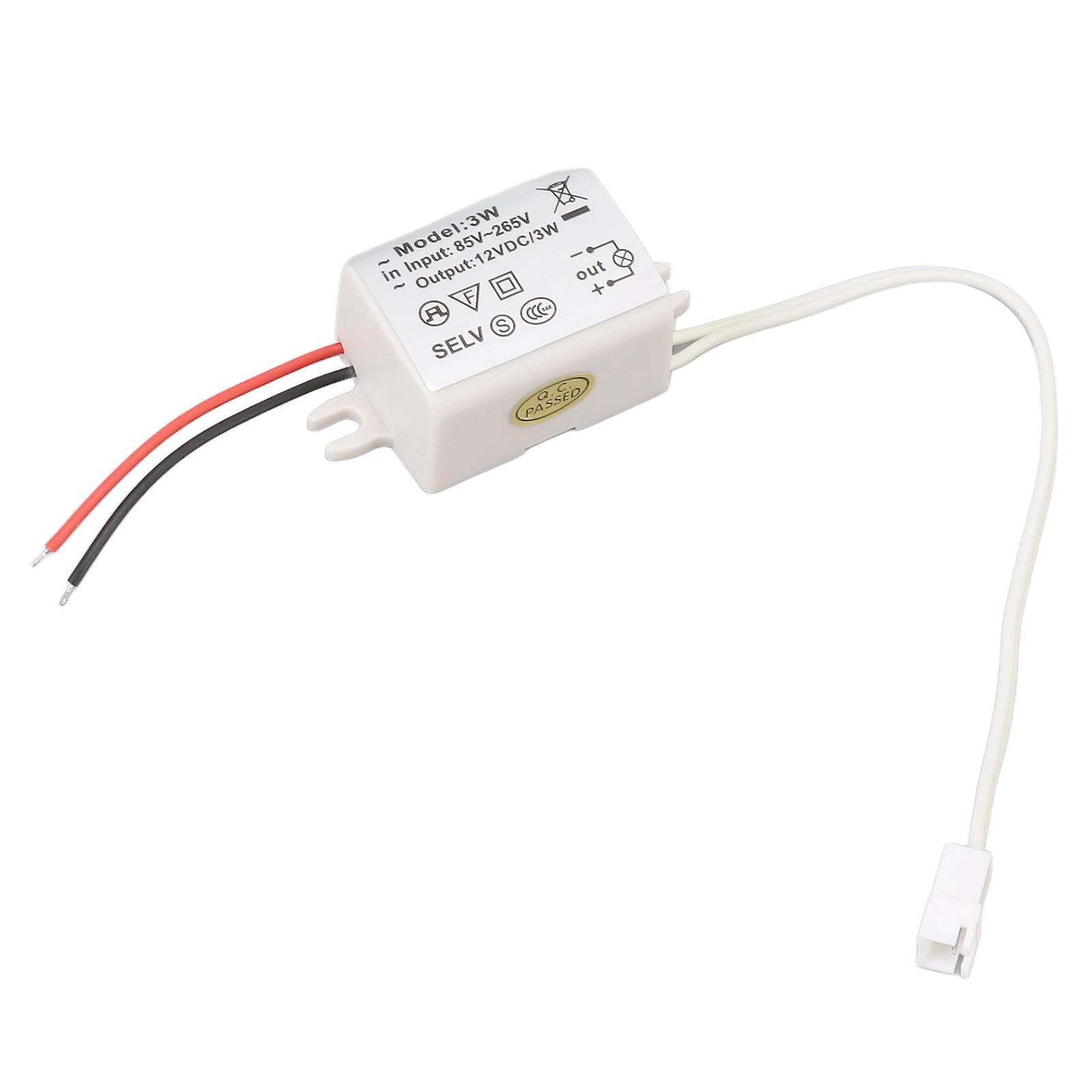 LED Drive Power Adapter DC12V 3W Compact Over Voltage Protection for LED Strip Lights LED Bulbs Industrial Lights