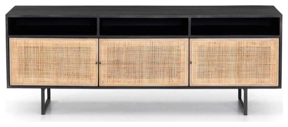 Avebury Media Console  Black Wash   Farmhouse   Entertainment Centers And Tv Stands   by Virgil Stanis Design  Houzz