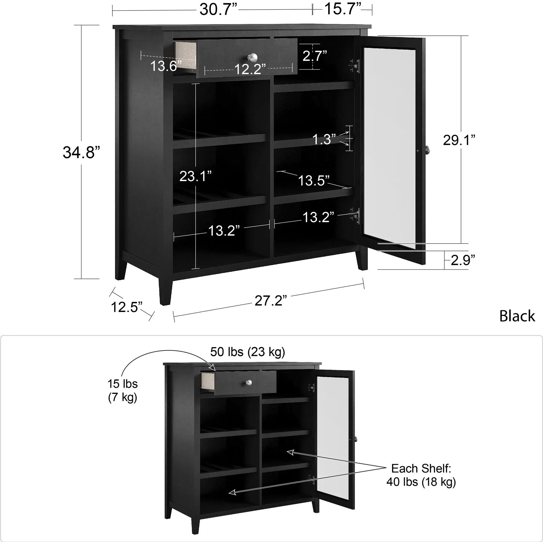 Tuxedo Black Bar Cabinet