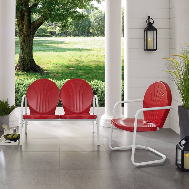 Griffith 2pc Outdoor Seating Set Bright Red Crosley