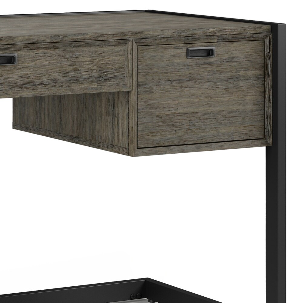 WYNDENHALL Arley SOLID ACACIA WOOD Modern Industrial 60 inch Wide Desk in Weathered Grey