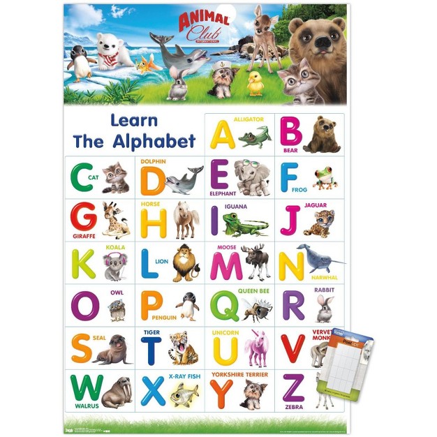 Trends International Animal Club Letters Abc Unframed Wall Poster Prints