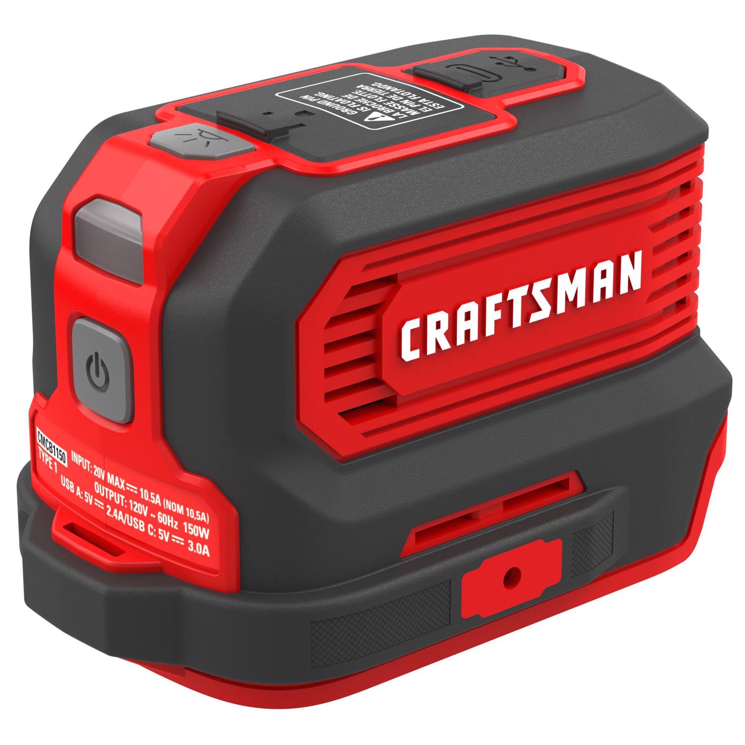 Craftsman V20 20 V 150 W 1 outlets Power Inverter