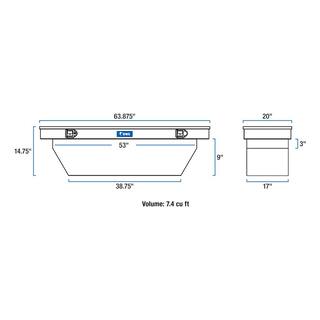 UWS 63 in. Bright Aluminum Angled Crossover Truck Tool Box (Heavy Packaging) TBS-63-A