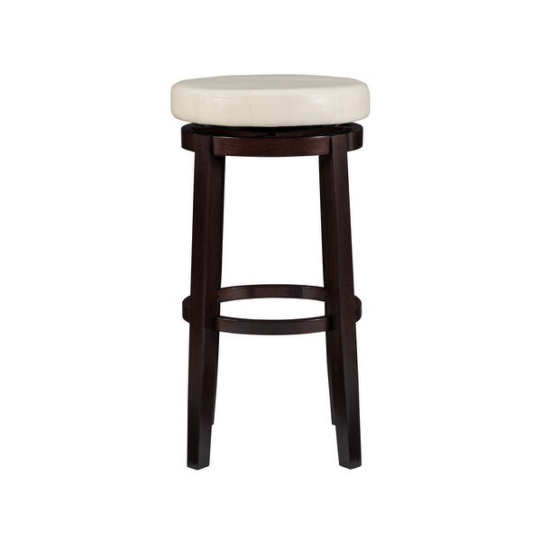 Copper Grove Bennery Rice Faux Leather Backless Swivel Bar Stool