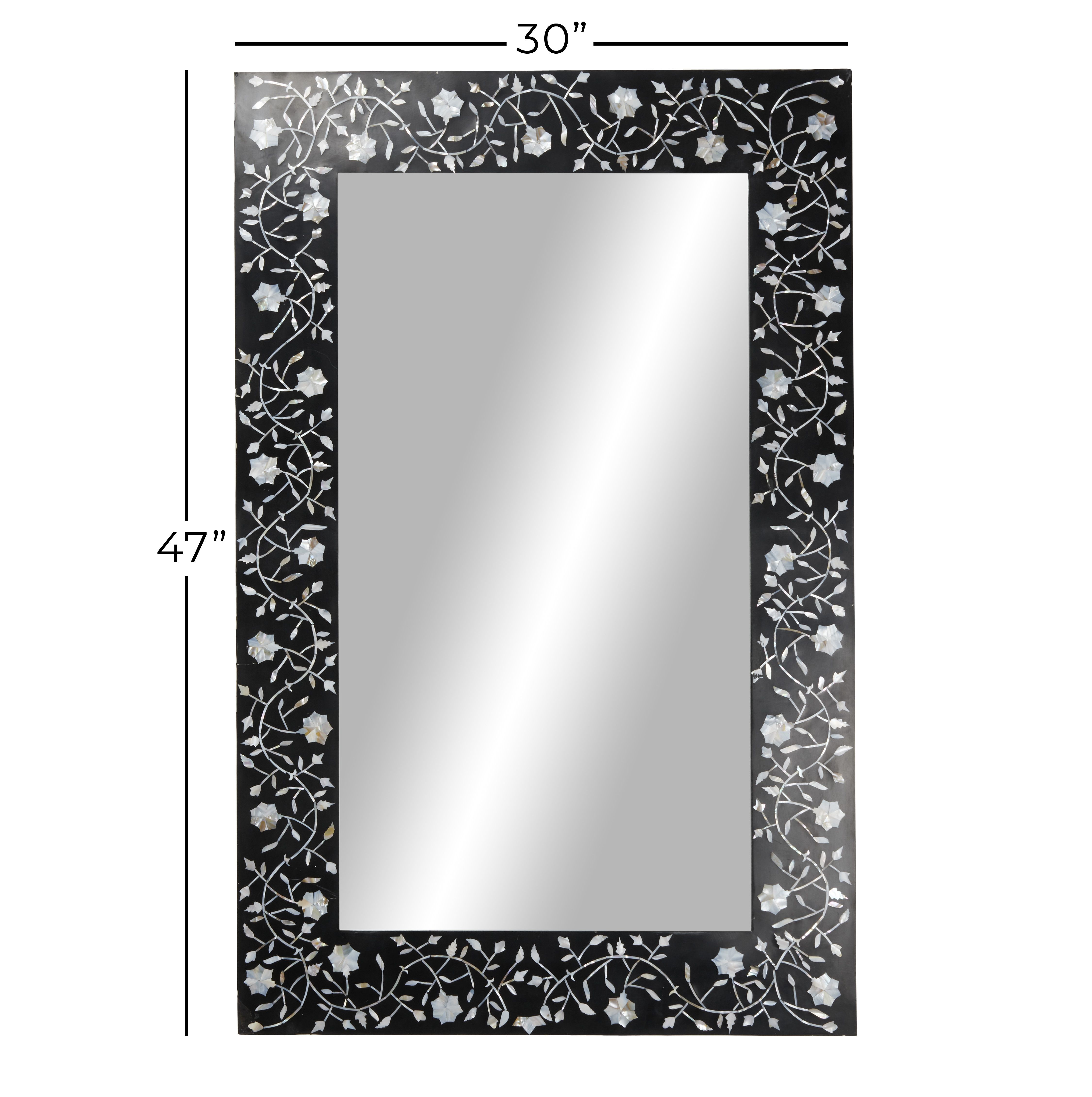 Black Wood Wall Mirror 47 x 30