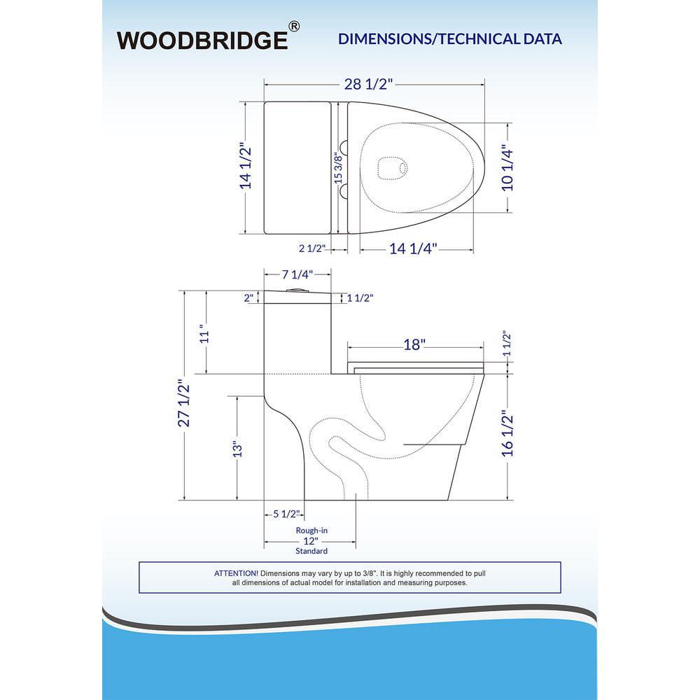 WOODBRIDGE 1Piece 1016 Gallons Per Flush