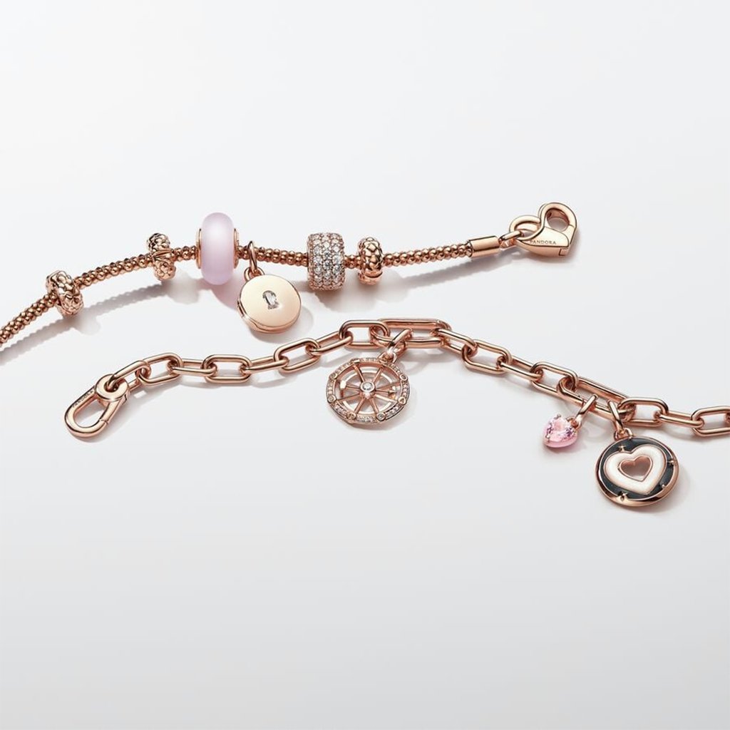 PANDORA  Pandora ME Pink Chakra Heart Mini Dangle Charm - 14k Rose gold-plated unique metal blend