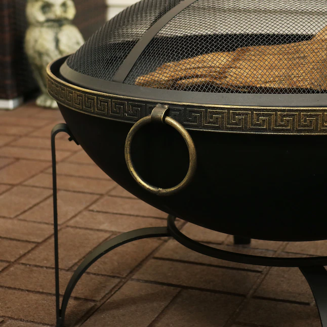 Sunnydaze Decor NB-130 26-in W Black Steel Wood-Burning Fire Pit