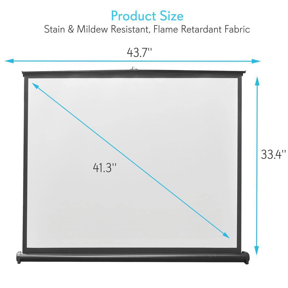 PYLE 50 in. Retractable Pull-out-Style Manual Projector Screen PRJTP53