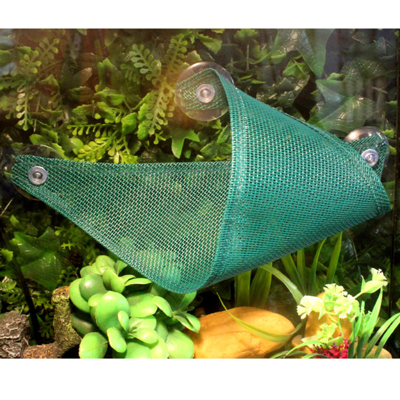 Reptile Sleeping Hammock Lizard Nylon Mesh Basking Platform With Suction Cup - S