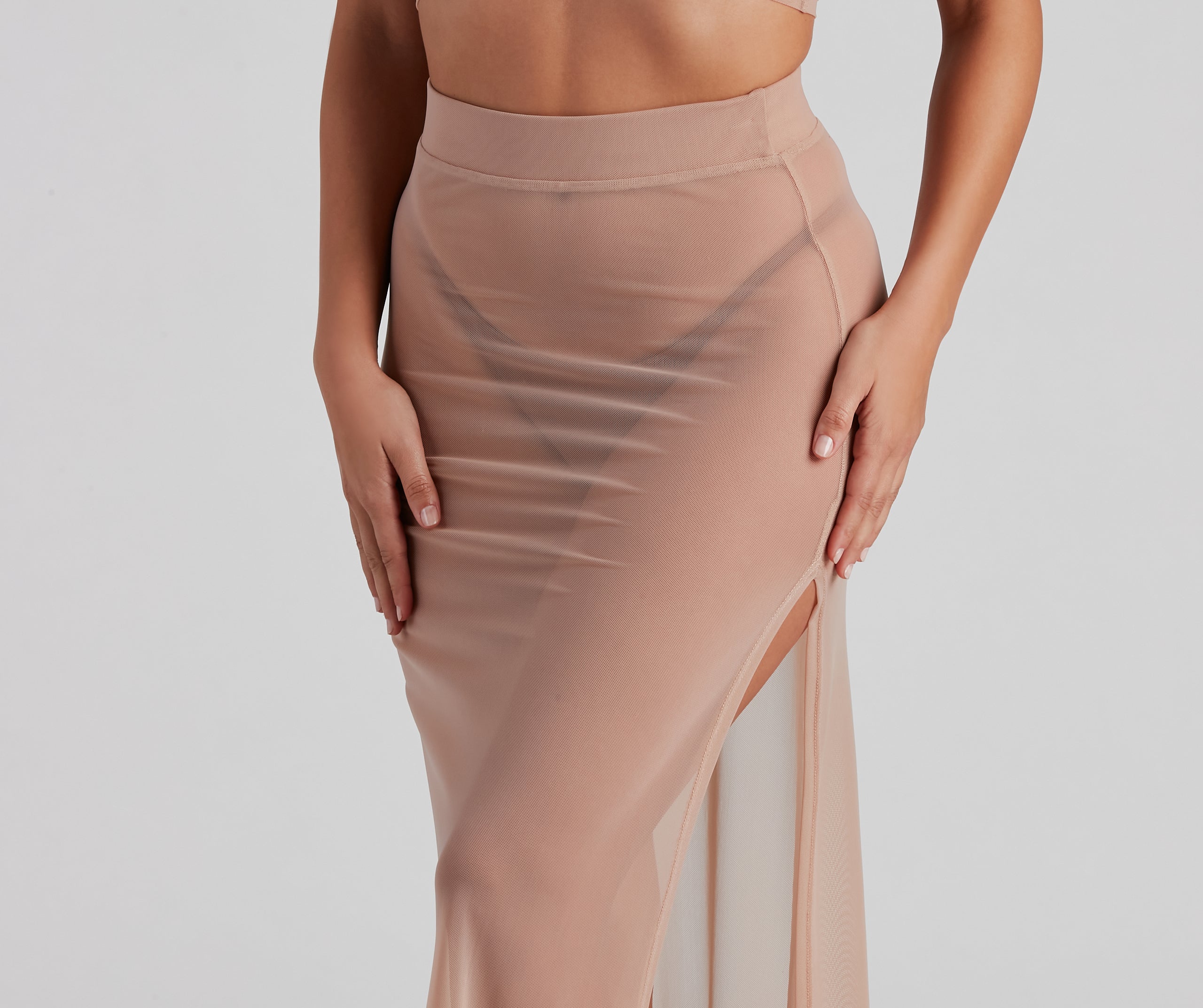 Wrap Me In Glam Mesh Maxi Skirt