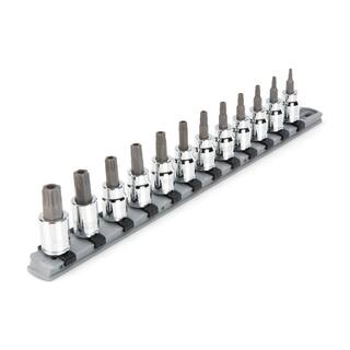 TEKTON 38 in. Drive Tamper-Resistant Torx Bit Socket Set (12-Piece) SHB91104