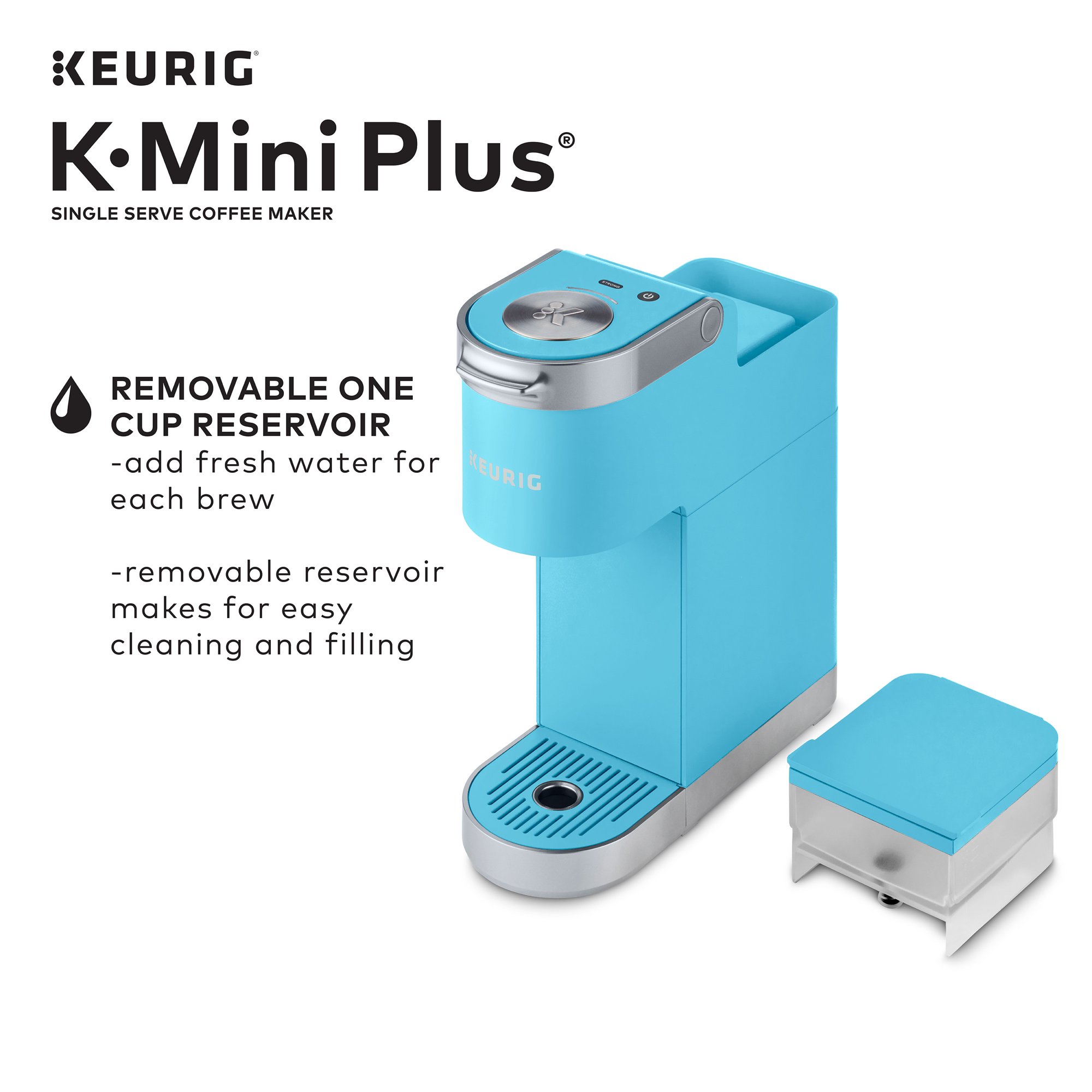 Keurig K-Mini Plus Single Serve K-Cup Pod Coffee Maker， Cool Aqua