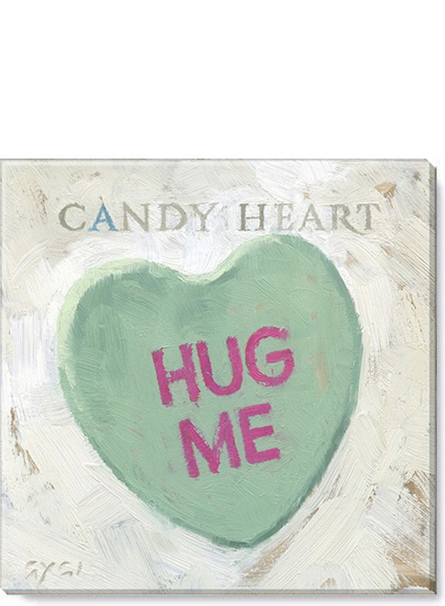 Sullivans Darren Gygi Green Candy Heart Canvas Museum Quality Giclee Print Gallery Wrapped Handcrafted In Usa